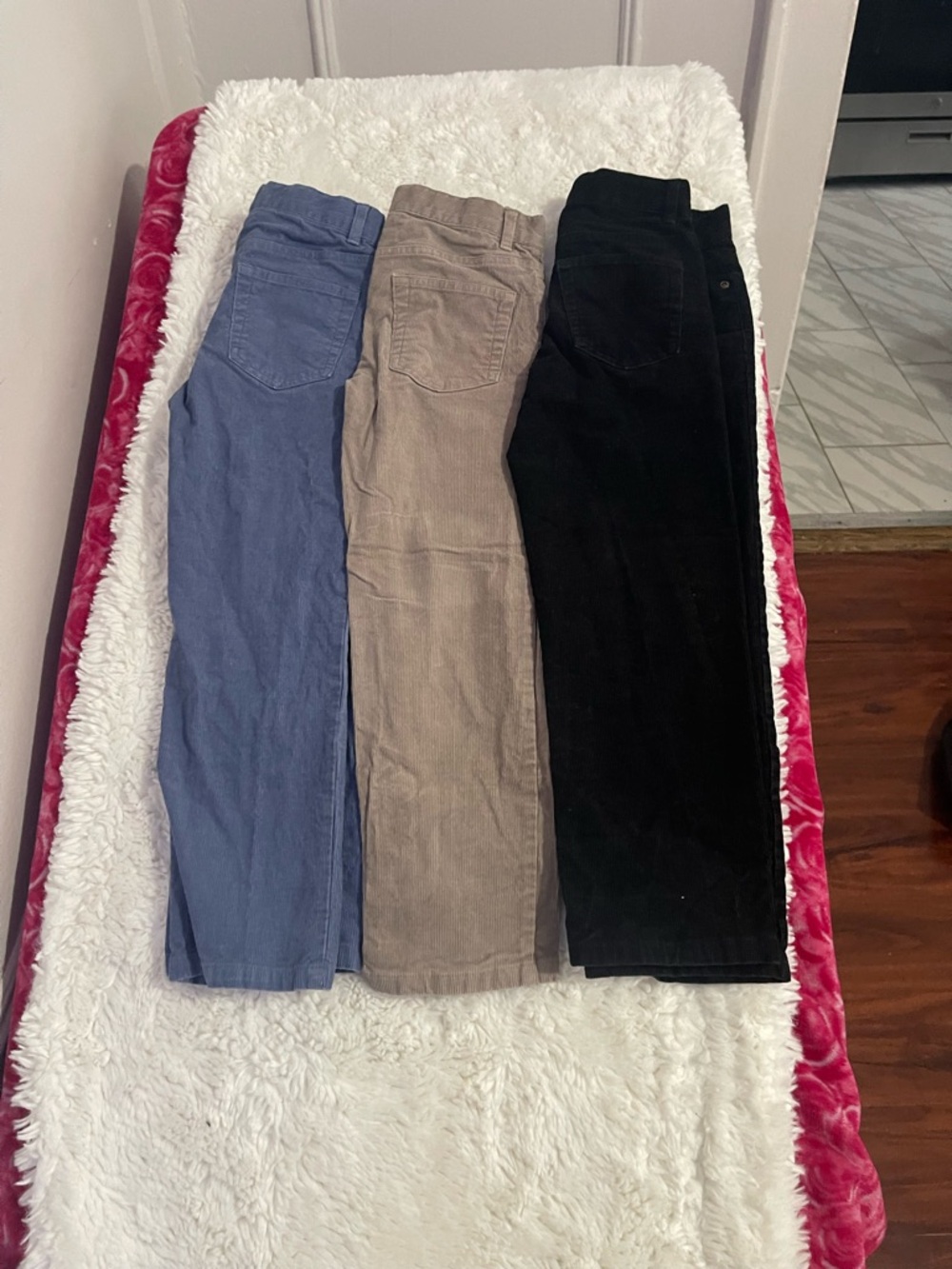 Janie and Jack Corduroy Pants Trio in Blue, Taupe, and Black - Picture 5 of 9